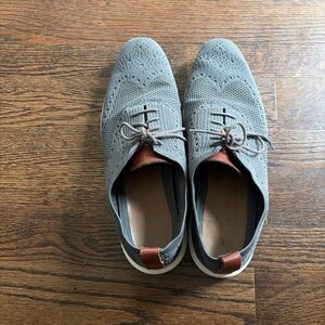 Cole Haan Gray Knit Oxford with Brown Leather Accents
